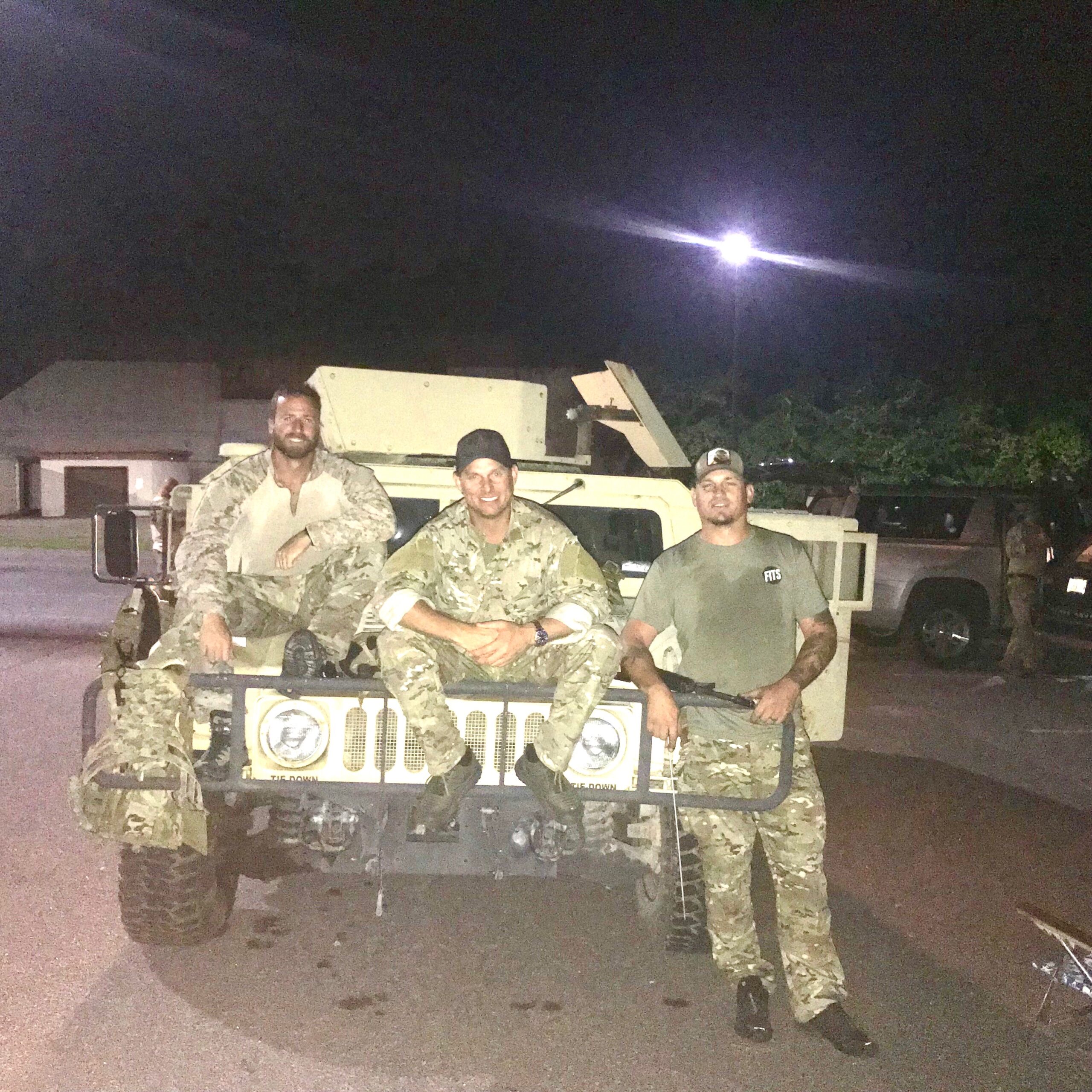 Military team on truck